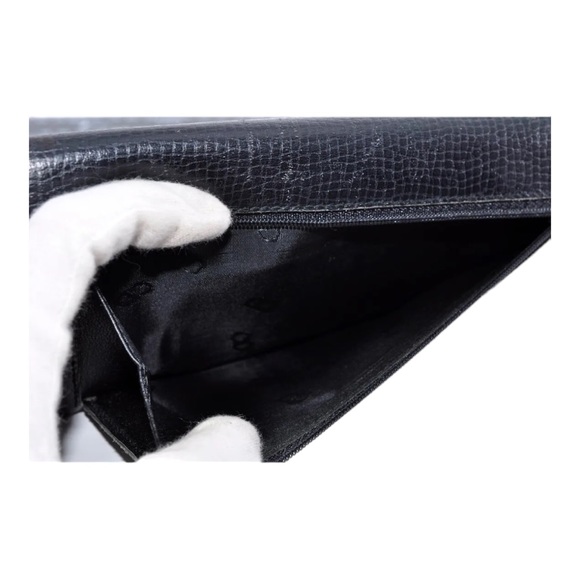 Christian Dior— Rare, Vintage:Black Leather CD Logo Long Wallet - Picture 9 of 10